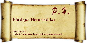 Pántya Henrietta névjegykártya