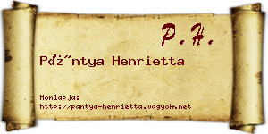 Pántya Henrietta névjegykártya