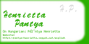 henrietta pantya business card